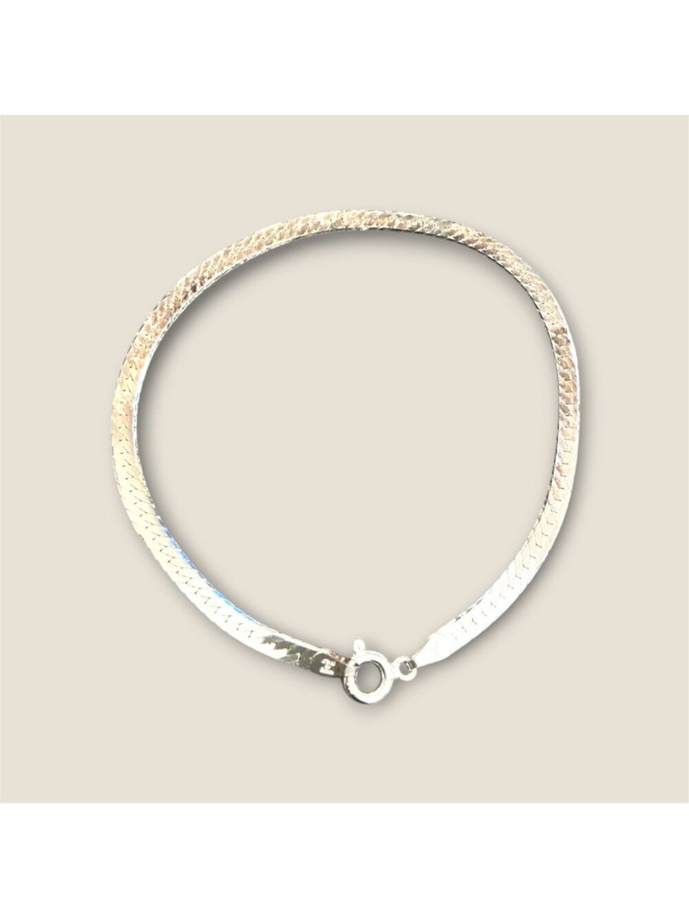 Sterling Silver Herringbone Bracelet 7 Inches Italy Polished Elegant Jewelry Gif